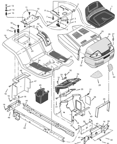 Part Location Diagram of 1001285E245 Briggs and Stratton Deck, Seat